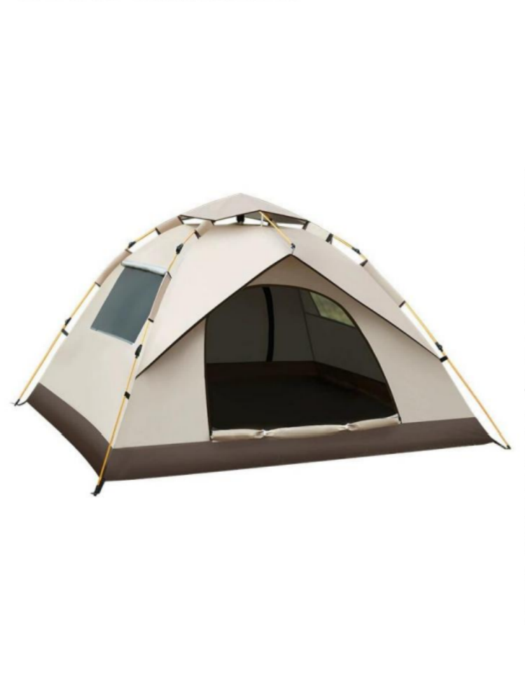 Black-Coated Two-Door Two-Window Tent (Small/Large)